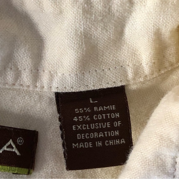 Cubavera Cream Button Down Embroidered Men’s Large Short Sleeve Shirt - Picture 4 of 10